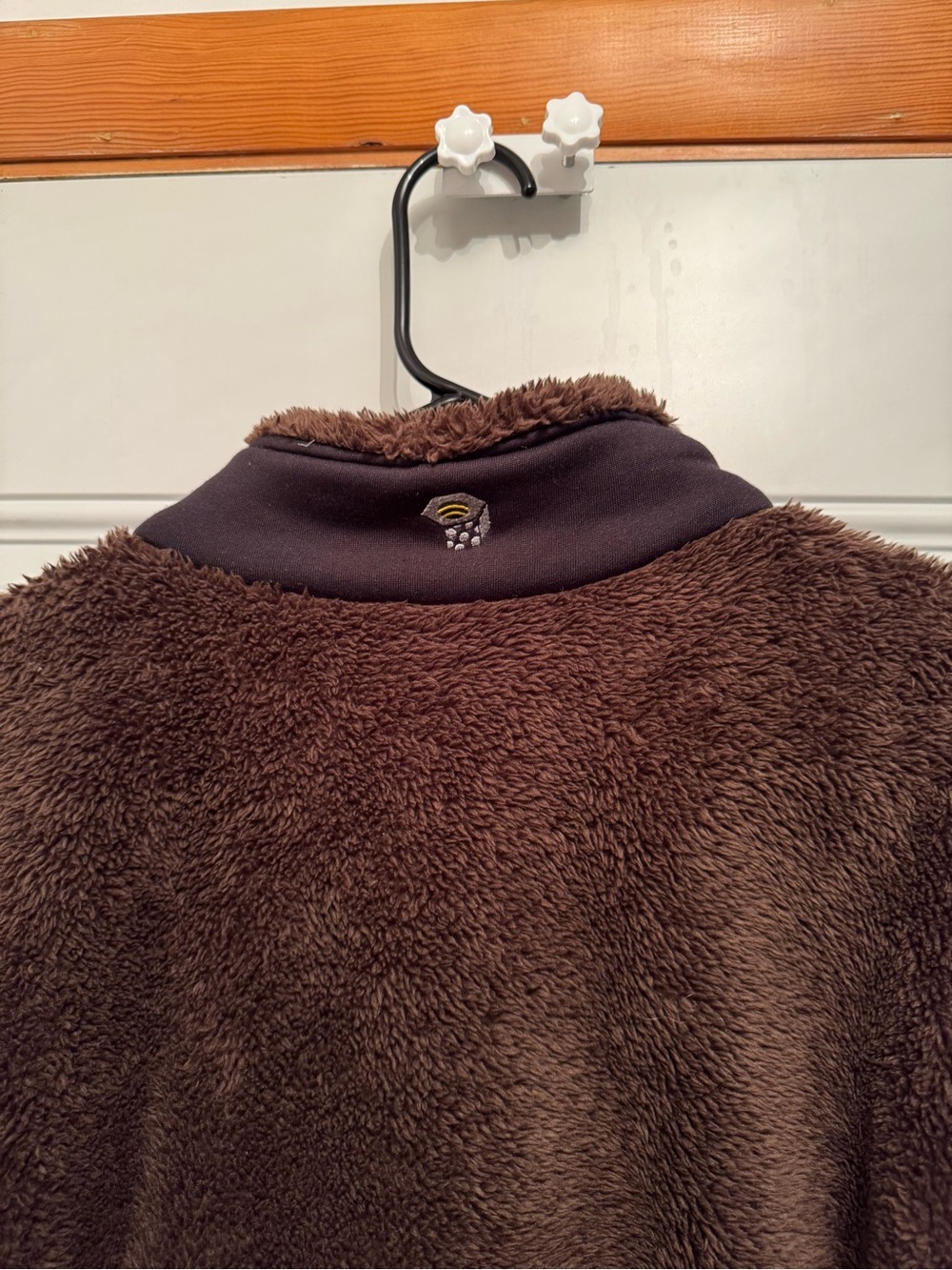 Mountain Hardwear Fleece Jacket Brown Black Womens XL Fuzzy ZipUp Polartec - Picture 3 of 5